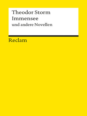 cover image of Immensee und andere Novellen